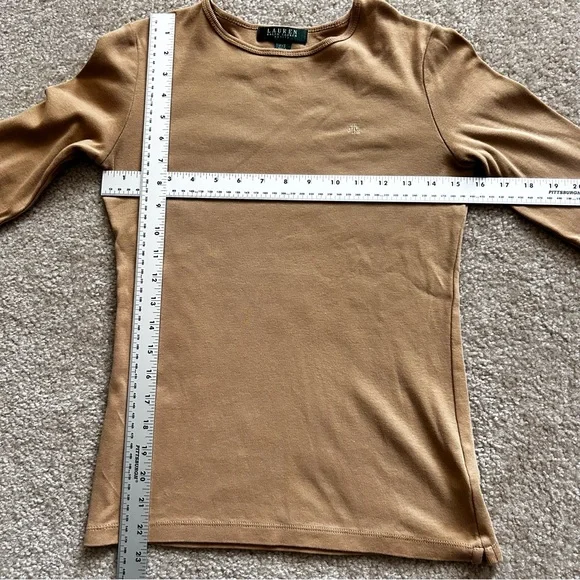 Lauren Ralph Lauren Petite Long Sleeve Crewneck Tee - Picture 7 of 9